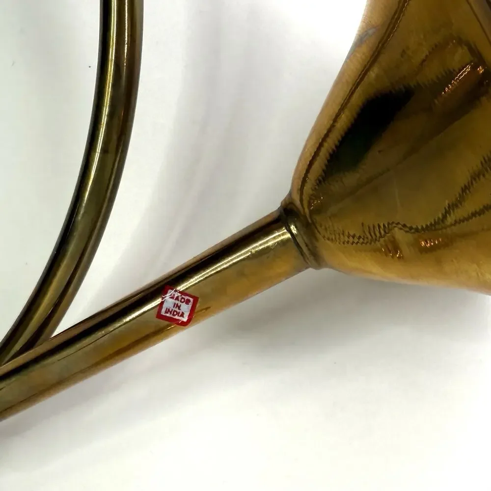 Set of 3 Vintage Brass French Horns Bugles Christmas Wall Decor 19x11” 12x7”